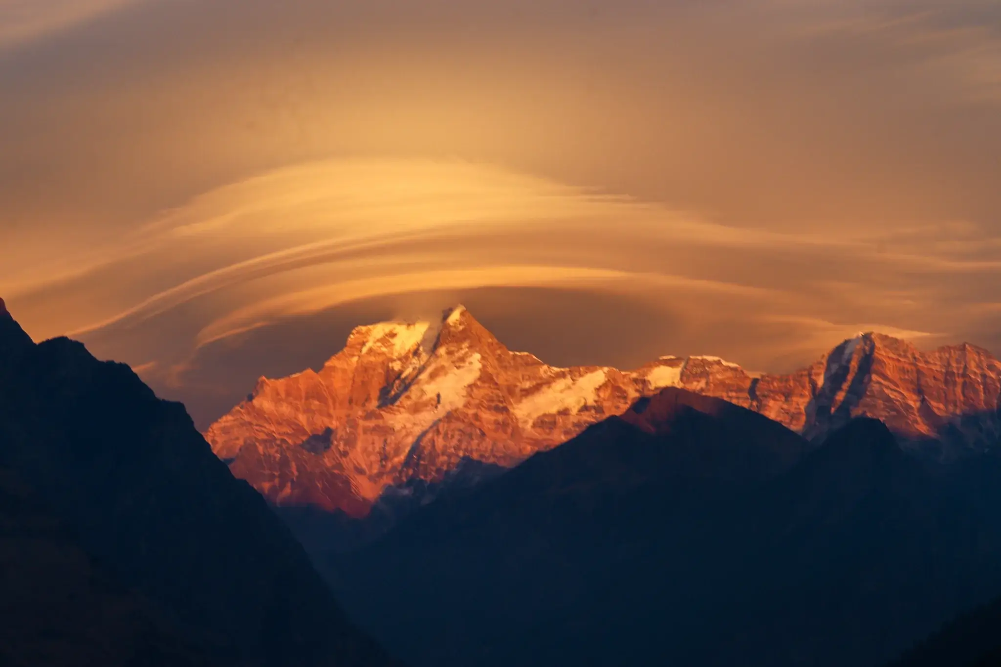 Pangarchulla Peak Trek Sunset Himalayan View